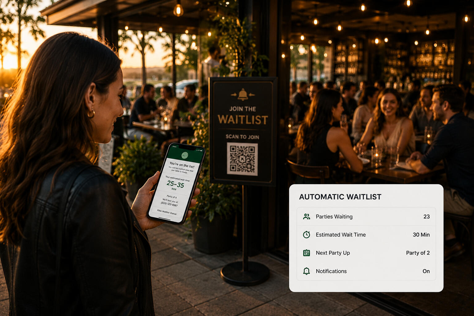 A person looking at their phone, seeing how much time they have left as they are on a waitlist